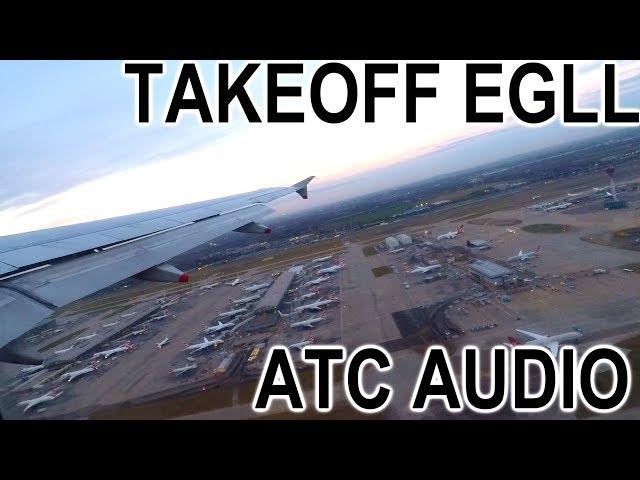 Takeoff from London Heathrow | ATC AUDIO | British Airways A320 | BAW12P