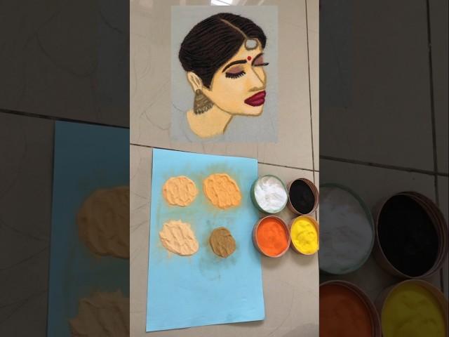 How to make skin color in Rangoli ..#skincolor#face #facerangoli #diyagirl#diwalirangoli #shorts