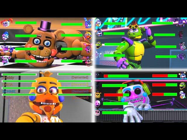 Top 10 BEST Five Nights at Freddy's vs FIGHT Animations WITH Healthbars