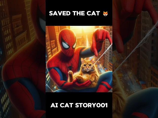 Spiderman Saved Cat ️ #cat #viral #catmemes