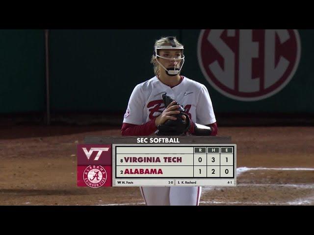 #2 Alabama Softball vs #8 Virginia Tech | NCAA Softball 2022 | February 18, 2022 | Game 1