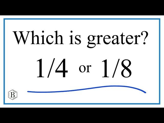 Which fraction is greater?  1/4   or   1/8