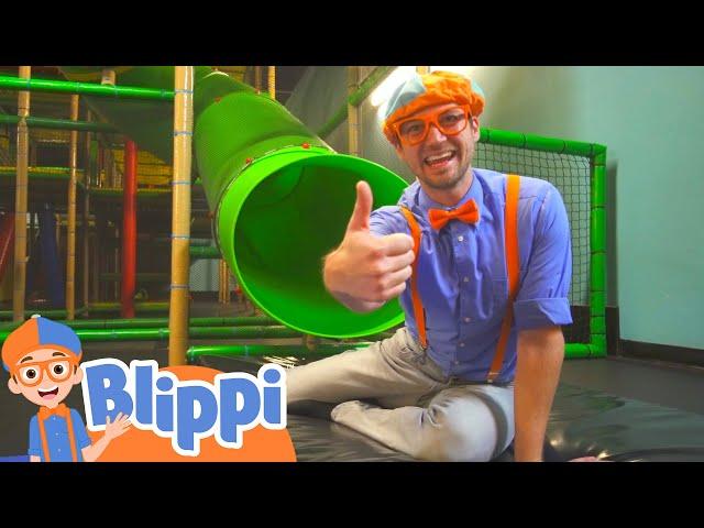 Blippi Visits Kids Club Indoor Playground! | Learn With Blippi | Educational Videos For Kids