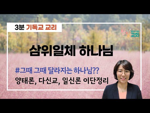 [쉬운 기독교 교리] 삼위일체 하나님 _그때 그때 달라지는 하나님?? 양태론, 일신론, 다신교 이단 정리