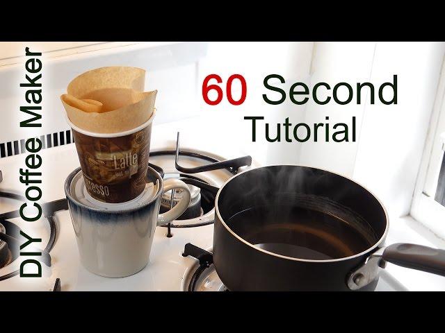 DIY Coffee maker in 60 seconds with household items. (Coffee Pour Over Method) #coffeehacks