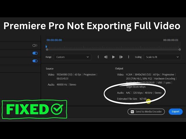 Adobe Premiere Pro not Exporting Full Video [FIXED]