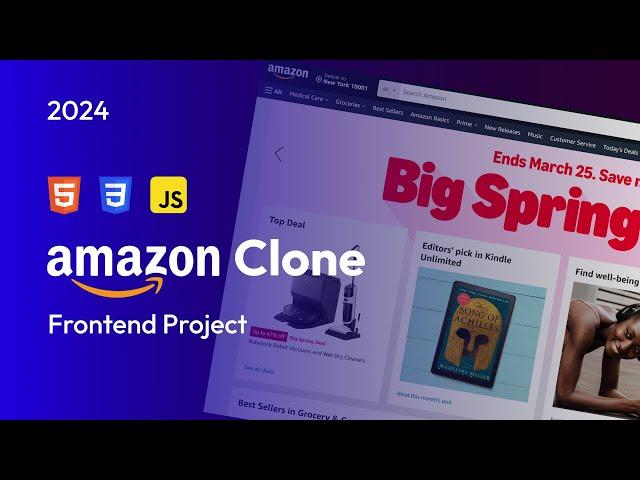 How To Create Amazon Clone Using HTML CSS And JavaScript Step by Step Tutorial 2024