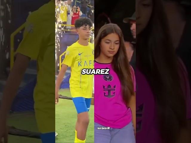 CRISTIANO JR FELL IN LOVE WITH LUIS SUAREZ'S DAUGHTER  #ronado #suarez #shorts