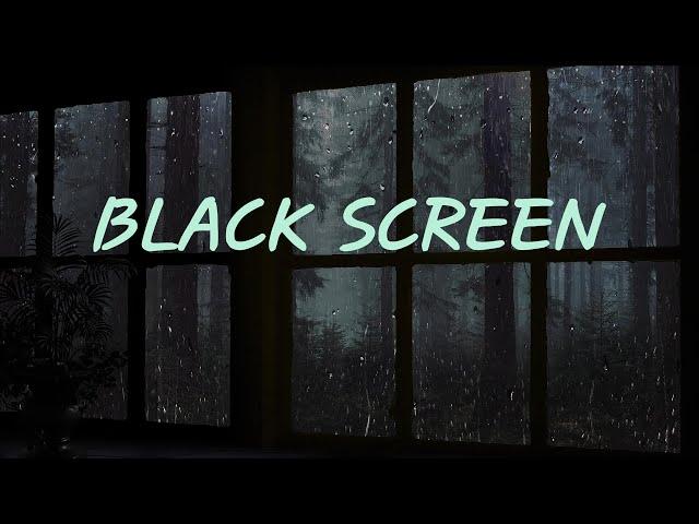 [BLACK SCREEN] Rain On Window with Thunder Sounds - Rain in Forest at Night - 10 Hours