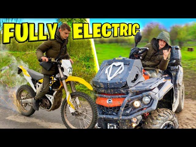 Test Riding BRAND NEW Full Sized ELECTRIC Dirtbike! (90v)