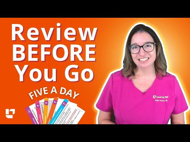 Review videos or flashcards BEFORE class: Five A Day - Nursing School Study Tips | @LevelUpRN