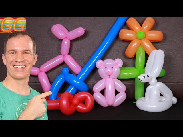 BALLOON ANIMALS FOR BEGINNERS  How to make balloon animals  - Gustavo gg - balloon art