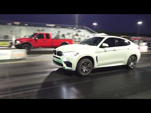 BMW X6 M vs Diesel F250 | Drag Racing 1/4 mile