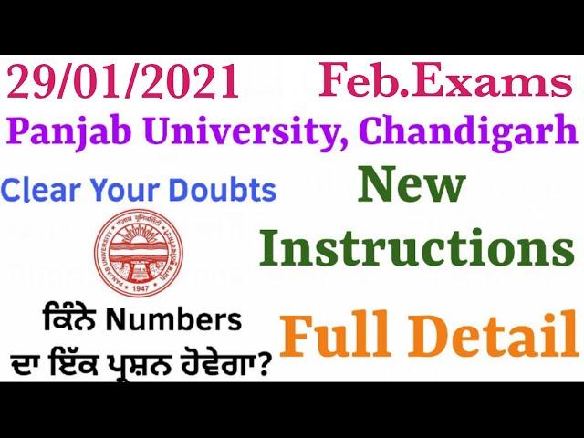 Feb. 2021 Exams Detailed Instructions for 1st & Odd Sem. Exams PU