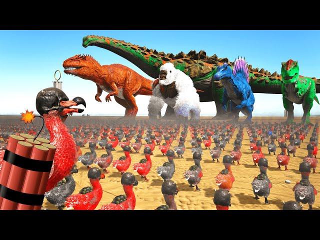 1000 Kamikaze-Dodos VS ARK Dinosaur Deathrun | Cantex