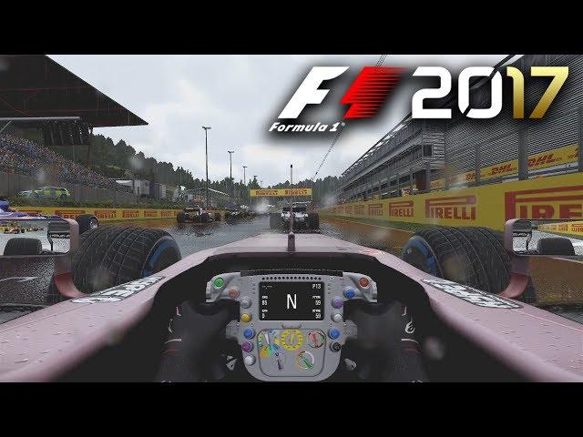 F1 2017 GAMEPLAY: Safety Car in a Wet Race!