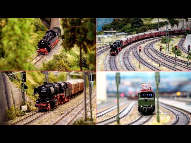 Modelleisenbahn H0 - Gleiswüste und Alex Anlage, Anlagenübergreifendes Fahrvideo Teil 2 Epoche 4