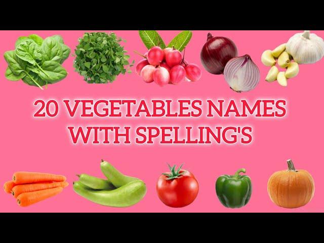 20 Vegetable Names with Spelling's in English