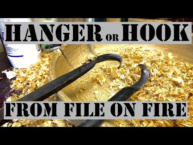 Woodturning and hook making from file on fire