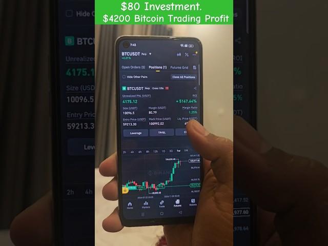 $80 Investment $4200 Bitcoin Trading Profit  #cryptotrading #Bitcoin #trader