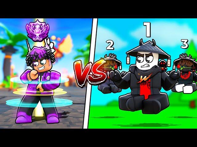 1 Nightmare Player VS. 3 Mobile Players...(Roblox BedWars)