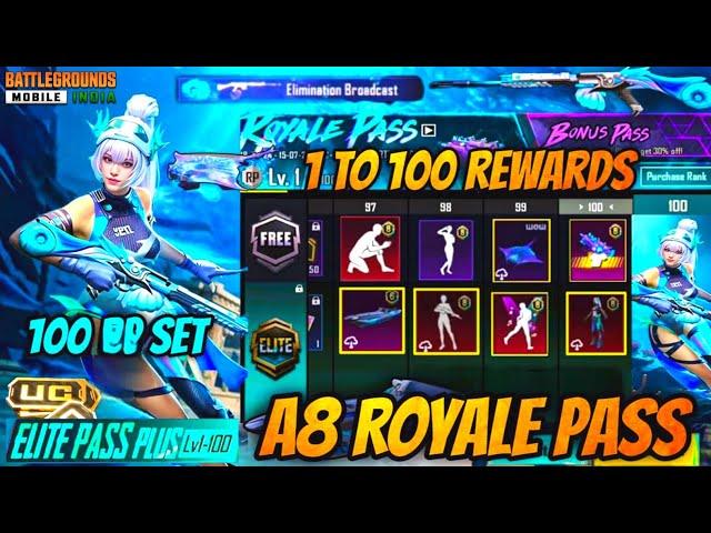 A8 FREE ROYAL PASS 1 TO 100 REWARDS IN BGMI | BGMI A8 RP | A8 RP FREE UPGRADE GUN | NEW UPDATE TAMIL