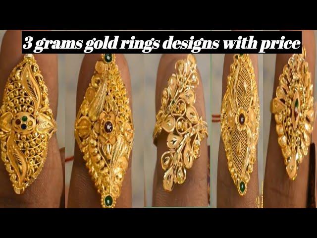 Latest gold rings designs for women 2024//ladies finger rings designs in gold//3 grams gold rings