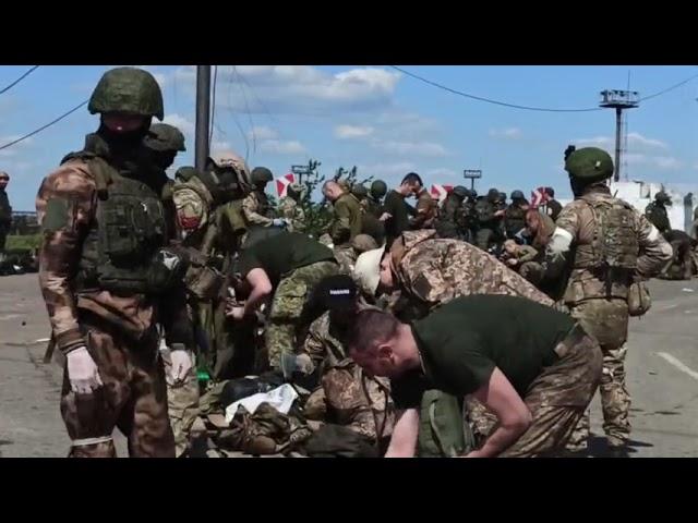 Выход боевиков нацформирования Азов с комбината Азовсталь