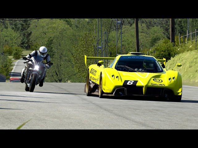 Kawasaki Ninja H2 Black Carbon vs Pagani Zonda R vs Bugatti Chiron Old SPA