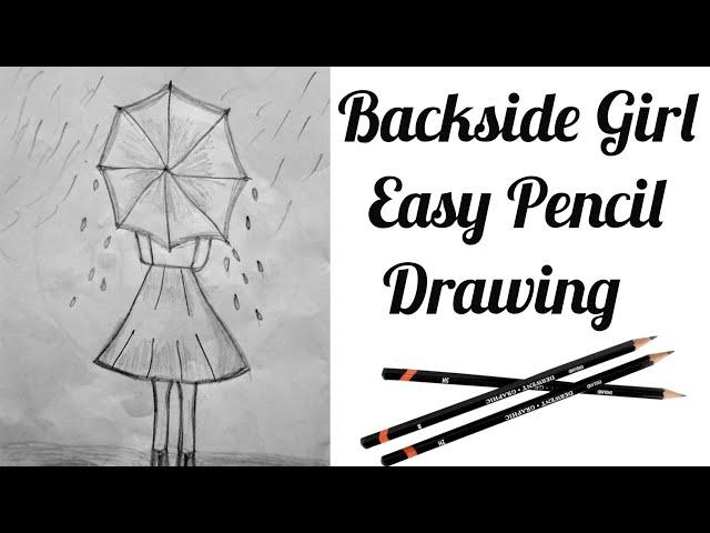 How To Draw Beautiful Backside Girl Drawing / Easy Pencil Drawing / Elegant__art's