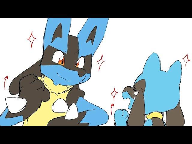 Lucario and Riolu