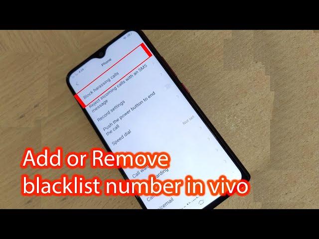 Vivo call blacklist settings y11 y12 s1 pro y19