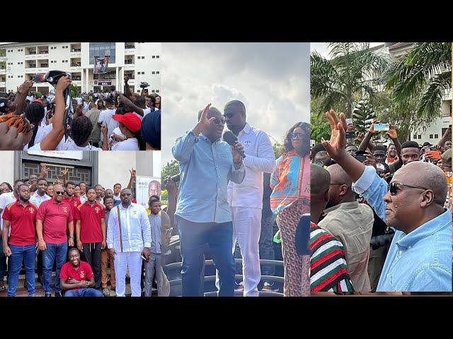 University of Ghana students mob John Mahama as he tours Diaspora halls