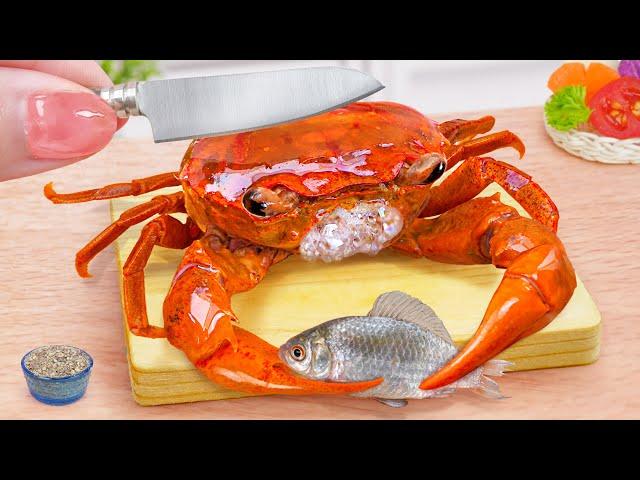  Let's See Inside Ocean Cook Miniature Grilled Crabs So Spicy   Korean Style by Mina Mini Kitchen