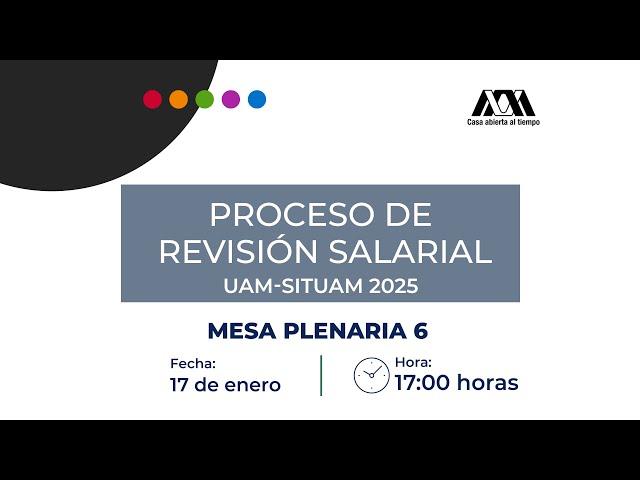 Mesa Plenaria 6. Revisión salarial UAM-SITUAM 2025