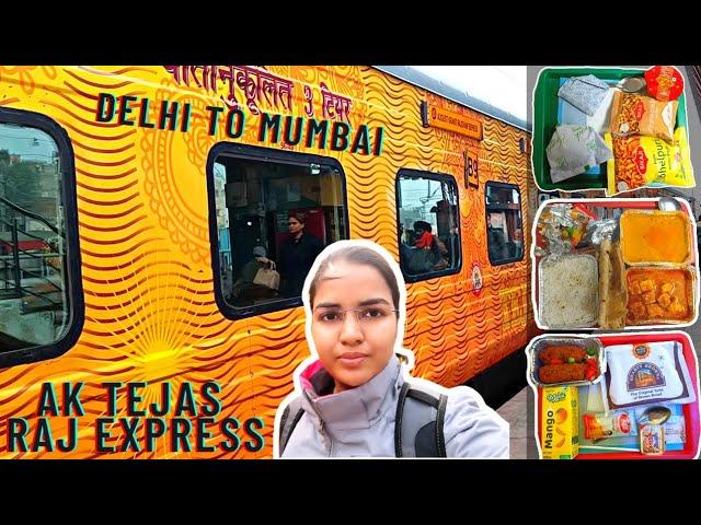 Nizamuddin Delhi to Mumbai Central in August Kranti Tejas Rajdhani Exp IRCTC 12954 Food Travel Vlog