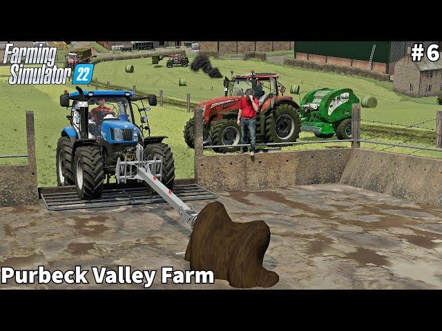 SlurryPit Agitation, Mowing & Baling Hay Bale │Purbeck Valley│FS 22│Timelapse#6