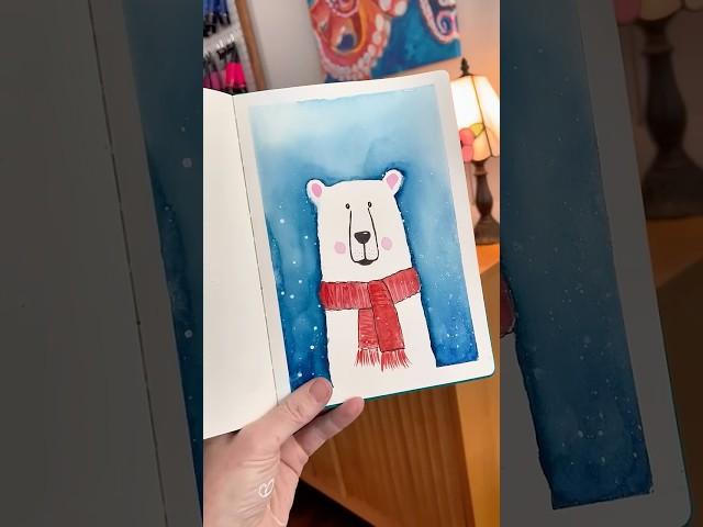 Easy watercolor polar bear