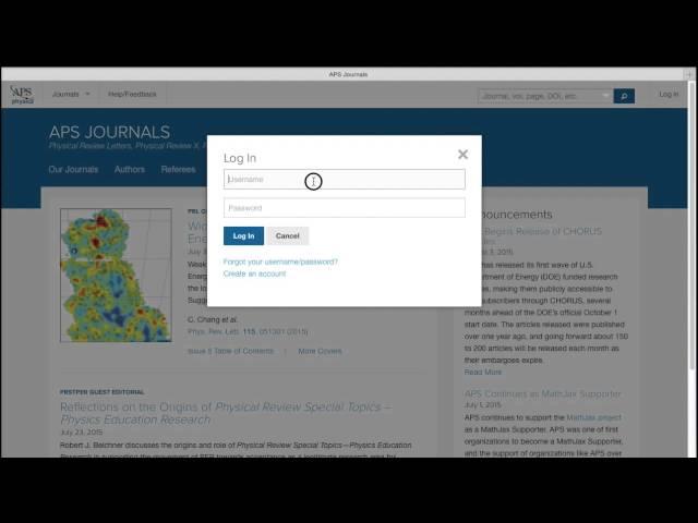 Navigating the APS Journals Homepage