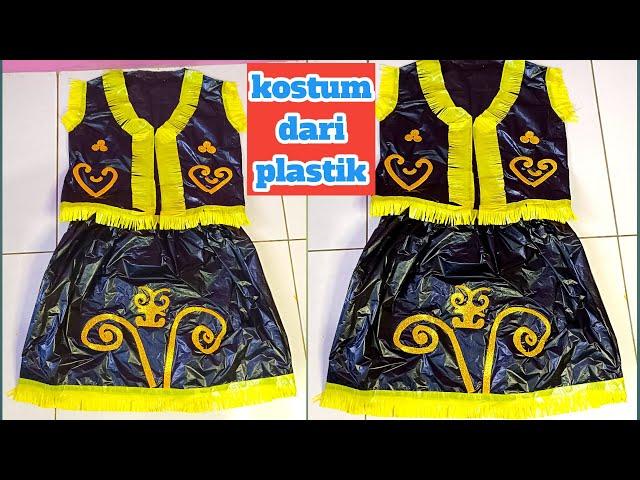 cara mudah membuat kostum baju dari plastik kresek - baju adat dayak part 2