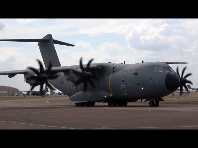 4Kᵁᴴᴰ RIAT'18 Taxis & Departures Pt.13 RAF Hawker Fury, RAF Airbus Atlas C.1, RAF Embraer Phenom T1