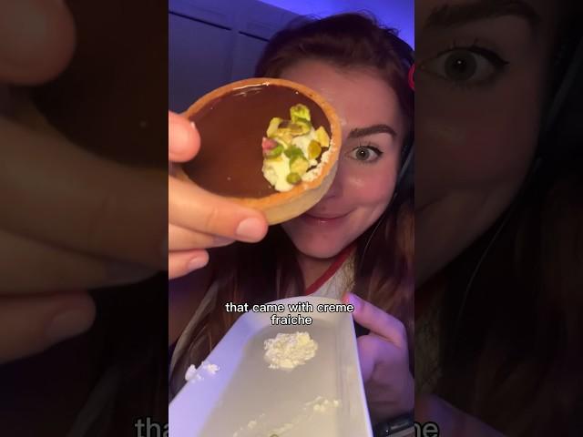 What I ate flying business class from Singapore to America! #foodie #shorts #airplane #eating