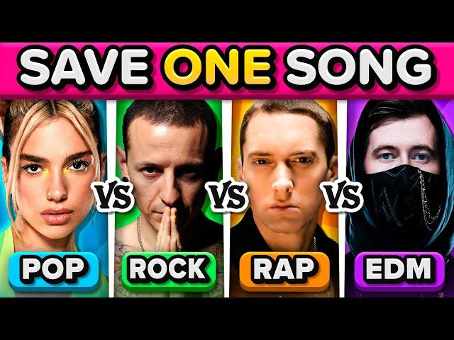 POP vs ROCK vs RAP vs EDM: Save One Song | Music Quiz