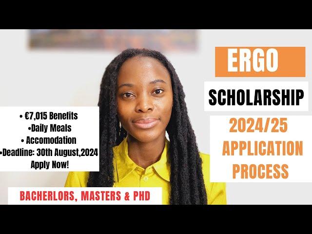 ERGO SCHOLARSHIP 2024 APPLICATION PROCESS| FULLY FUNDED SCHOLARSHIPS IN ITALY