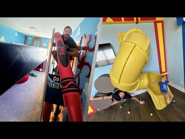 We're Toys In Andy's Room In This Themed Vacation House! | Toy Story, The Hobbit &Harry Potter Rooms