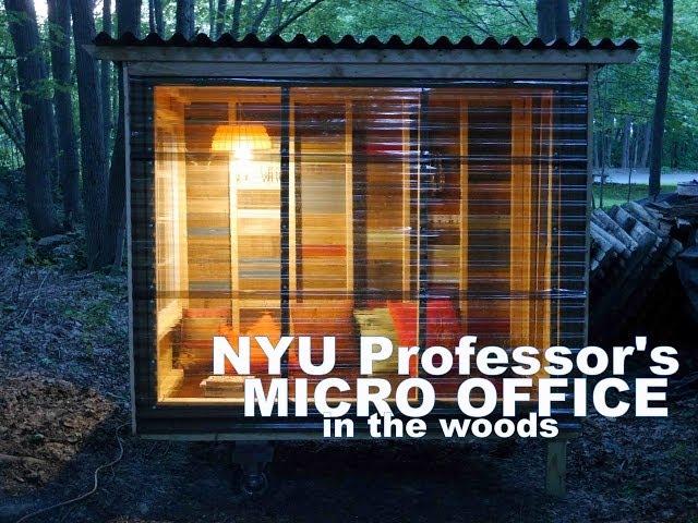 NYU Professor's TINY Micro Cabin/Study Pod In the Woods.... (tiny house)