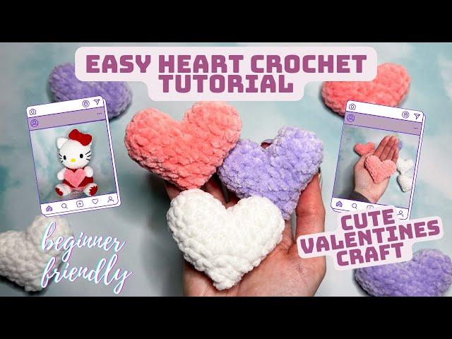 easy crochet heart tutorial / amigurumi plush / valentines craft