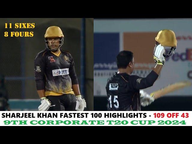 Sharjeel Khan Fastest Century in T20 Cricket - 109 Runs off 43 Balls (11 SIXES + 8 FOURS) 100 OFF 38