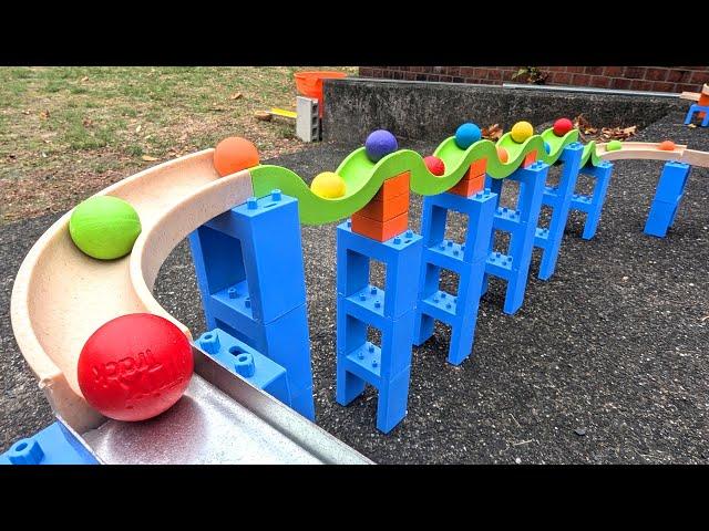 Marble run outside  TrixTrack wave slope & super big croon speed course