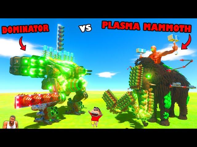 DOMINATOR vs PLASMA MAMMOTH in Animal Revolt Battle Simulator with SHINCHAN and CHOP